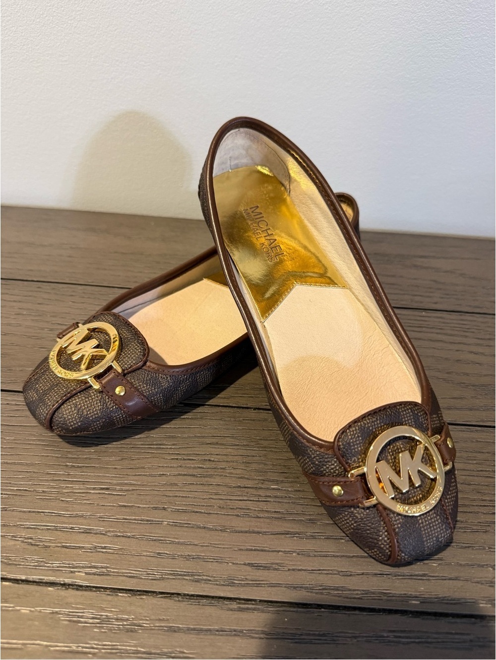Michael Kors Brown Logo-Embellished Women’s Ballet Flats